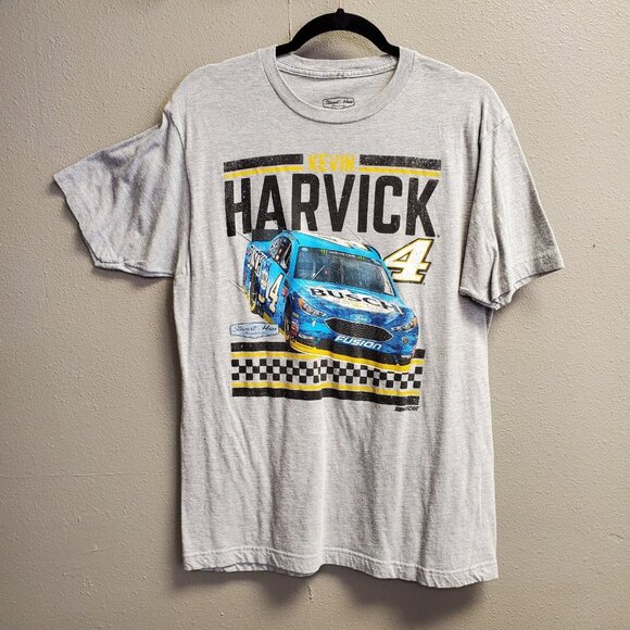 Stewart-Haas Racing Other - Kevin Harvick Shirt Mens Large Gray NASCAR Racing Busch Stewart Haas Fusion Tee